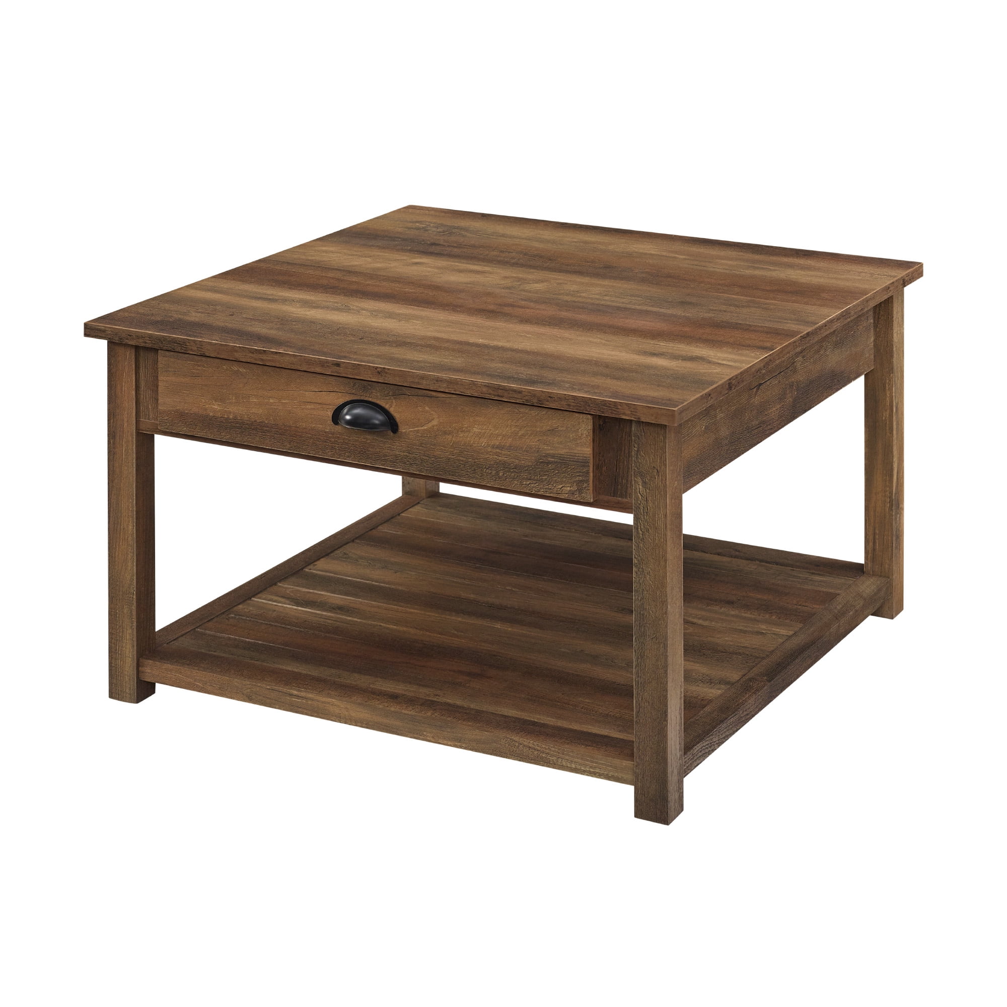 Manor Park 30 inch Square Country Coffee Table, Reclaimed Barnwood
