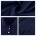 thumbnail image 6 of Domuza Mens Moisture Wicking Polo Shirts Short Sleeve Collared Golf Shirts Lightweight Breathable Casual Work Shirts Navy XL, 6 of 8
