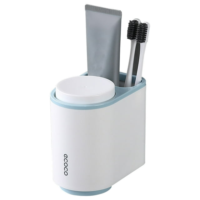 Labymos Ecoco Toothbrush Rack Magnetic Toothbrush Holder Wall Mounted Toothbrush Cup Organizer Toothbrush Toothpaste Storage