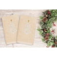 thumbnail image 4 of Authentic Hotel and Spa  Turkish Cotton Christmas Scroll Tree Beige Set of 2 Hand Towels, 4 of 4