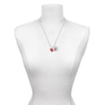 thumbnail image 3 of Delight Jewelry Silvertone Heartbeat on Red Heart Silvertone Script Initial Disc - R - Charm Necklace, 20"+3", 3 of 4