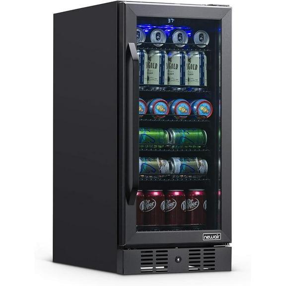 Restored Newair NBC096BS00-RB 15" Built-in Beverage Fridge, 96 Cans, Black (Refurbished)