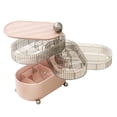 thumbnail image 4 of DOLITY 360 degree Rotating Makeup Organizer, Bathroom Makeup Holder Rack, Countertop Storage Pink 4 Layer, 4 of 9