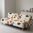 thumbnail image 4 of SCRAWLGOD Color Block Print Sofa Cover Without Armrest for Dogs Soft Stretch Sofa Slipcover Washable 1 Piece Couch Cover for 3 Cushion Couch, 4 of 9