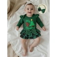 thumbnail image 4 of BemeyourBBs Baby Girl Christmas Outfit Includes Romper Plaid Shorts Headband Socks, 4 of 9