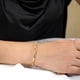 thumbnail image 5 of JeenMata Pulsera Trenzada Entrelazada Clásica Pulsera Chapada en Oro Amarillo para Mujer: Joyería de Moda, 5 of 6