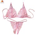 thumbnail image 1 of Conjunto De Ropa Interior De Lencería Para Mujer Sexy Encaje Transparente Sujetador G-String, 1 of 4