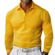 thumbnail image 1 of pstuiky hombres de manga larga, Camisa de golf de vacaciones de color liso para hombre, blusa de manga larga con botones y solapa Tops de hombre m, 1 of 4