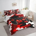 thumbnail image 3 of Homewish Teens Colorful Gamepad 7 Pieces Bedding Comforter Set,Rustic Camouflage Full Bedding Set,Red White Black Fitted Sheet Flat Sheet For Boys Kids,Luxury Bedroom Decor Reversible, 3 of 8