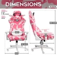 thumbnail image 3 of Pemberly Row 19.75" Modern Fabric Upholstered Gaming Chair in Pink/White, 3 of 10