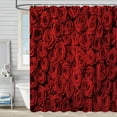 thumbnail image 2 of Happy Valentine's Day Shower Curtain, Falling Red Rose Pattern, Waterproof Polyester Fabric Bathroom Decor with Hooks, Easy Care Washable - 120cm(47.24in) * 180cm(70.87in), 2 of 4