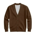 thumbnail image 5 of Havenx Mens Sweaters V Neck Rib Knit Cardigans Long Sleeve with Buttons Outwear Cardigan Solid Color Collar Regular Fit Classic Fall Trendy Tops,Brown S, 5 of 7