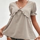 thumbnail image 3 of Gibobby Camisetas de verano para mujer Camiseta suelta informal con cuello en V para mujer, blusa manga corta con estampado(Beige,G), 3 of 5