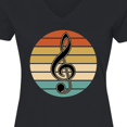 thumbnail image 4 of Inktastic Music Treble Clef Marching Band Women's V-Neck T-Shirt, 4 of 5
