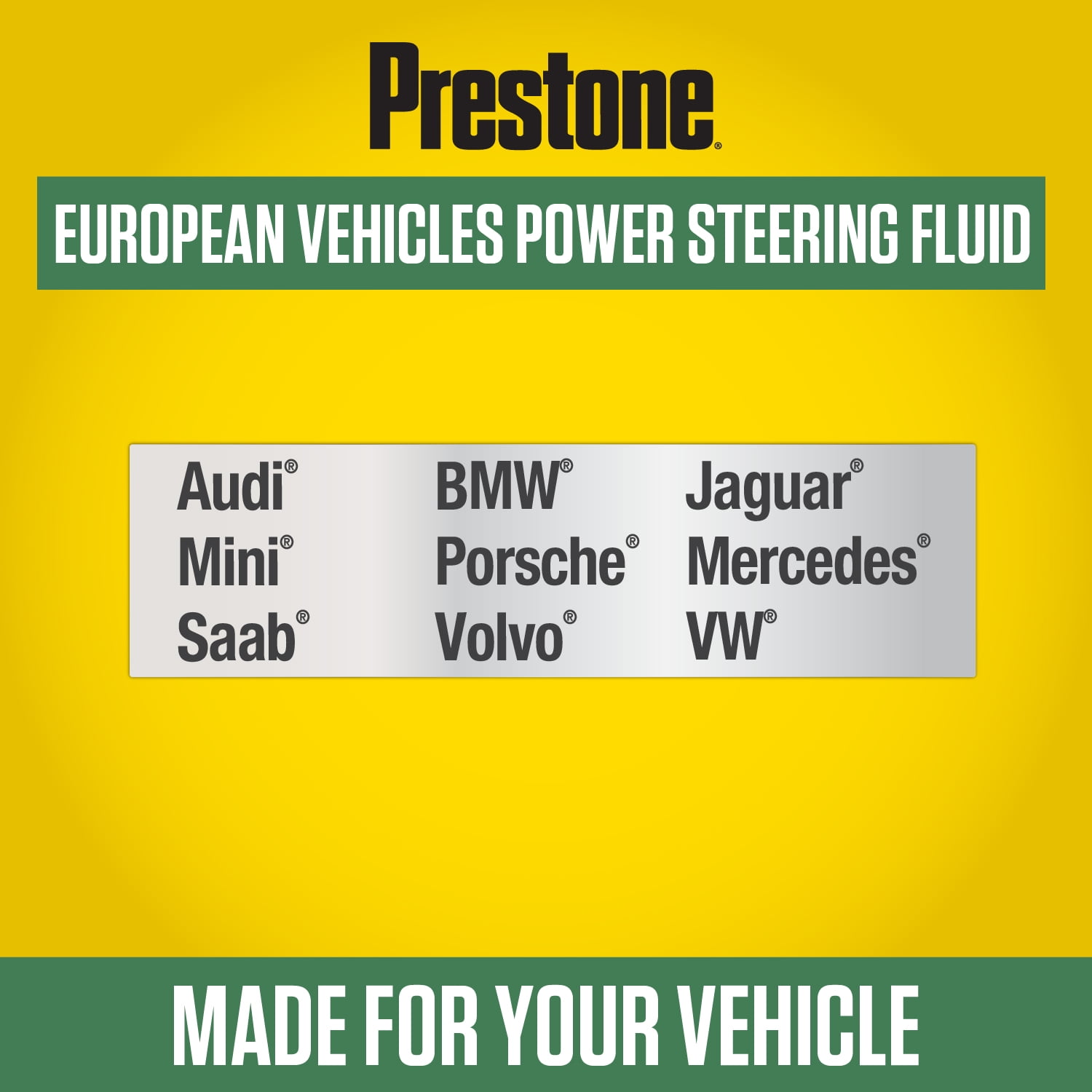 Prestone European Veh Power Steering Fl-12 fl oz.-Synthetic, 2X anti-wear, 100k Mi