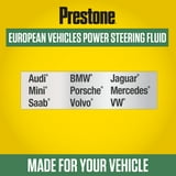 Prestone European Vehicles Full Synthetic Power Steering Fluid for Cars