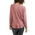 thumbnail image 2 of Women's Shiny French Terry Ruffle Hem Sweatshirt, 2 of 2