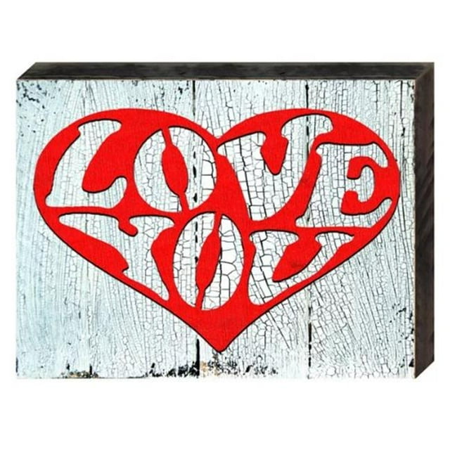 Designocracy 98733-18 Love You Heart Art on Board Wall Decor