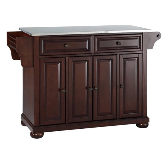 Crosley Furniture Alexandria Wood Kitchen Island in Mahogany