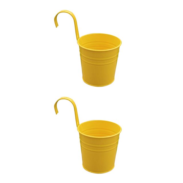 Ounissouiy Nuevo jarrón de maceta colgante único, barril de flores de hierro forjado, macetas para balcón, jardineras, cubo colgante de pared, Type4 NO4