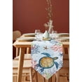 thumbnail image 2 of Summer Sea Turtles Cotton and Linen Triangle Table Runners Long Dresser Scarves Table Decoration for Wedding Party/Graduation Ceremony/Banquet Corals Seaweed Shells Starfish, 2 of 9