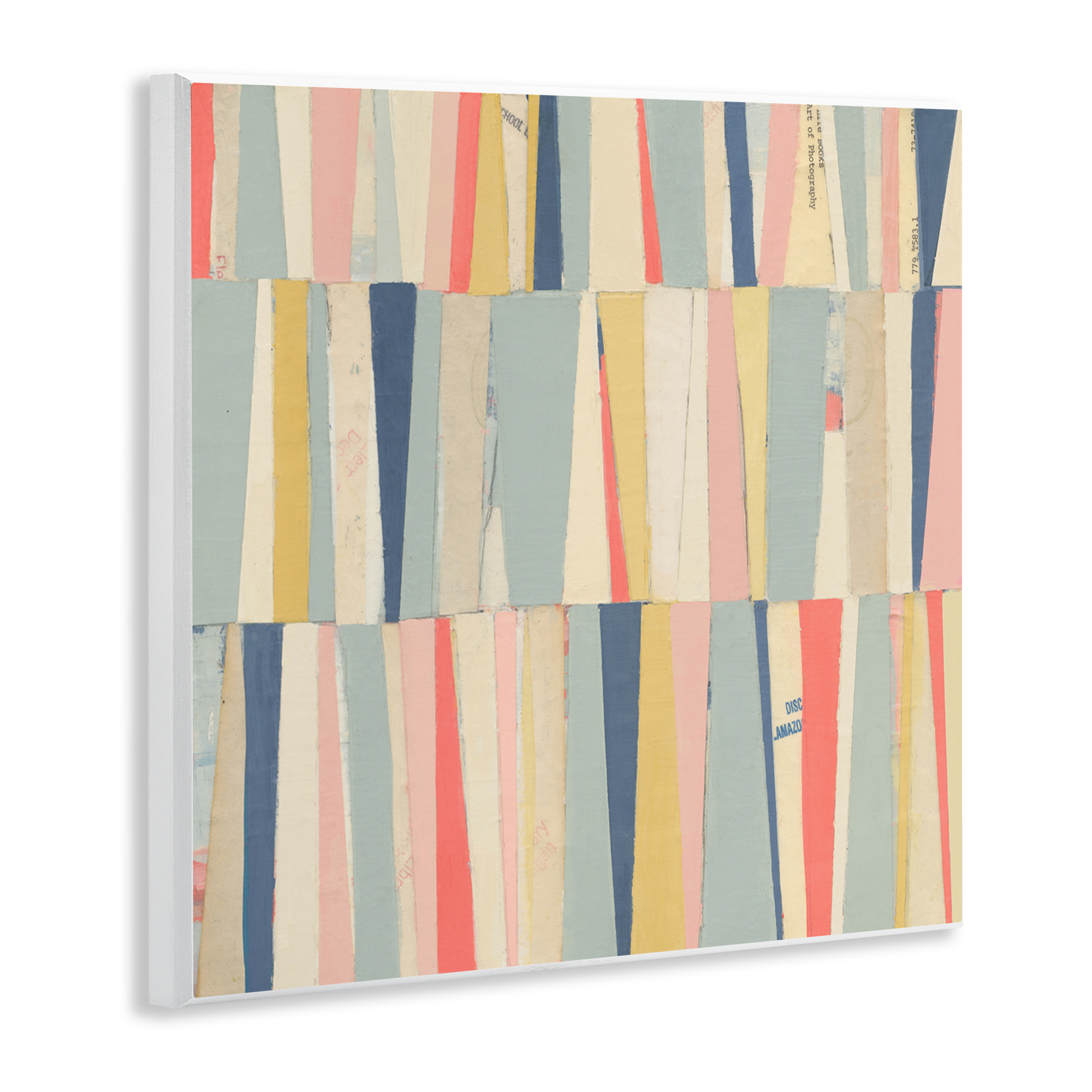 Stupell Industries Pastel Shapes Collage Abstract Painting Unframed Art Print Wall Art, 12 x 12