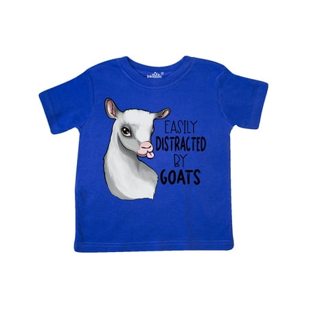 

Inktastic Easily Distracted by Goats Cute Goat Gift Toddler Boy or Toddler Girl T-Shirt