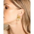 thumbnail image 5 of SNGIA 18K Gold Plated Statement Dangle Earrings for Women, Fan Leaf Design, Gold Tone, 5 of 7