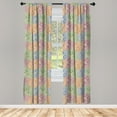 thumbnail image 3 of Abstract Curtains 2 Panels Set, Hand Drawn Composition of Curved Stripes Wavy Vintage Inspired Doodle Illustration, Window Drapes for Living Room Bedroom, 56"W X 63"L, Multicolor, by Ambesonne, 3 of 5