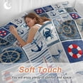 thumbnail image 4 of King 4 Piece Bedding Set Nautical Anchor Swim Rings Compass Soft Breathable Duvet Cover and Pillowcase, Retro Ocean Starfish Whale Duvet Cover Set Bed Sheets for Bedroom Dormitory Guest Room, 4 of 9