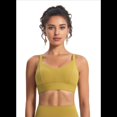 thumbnail image 2 of Sujetador Deportivo con Espalda Cruzada, Amarillo y Verde, Talla L, 2 of 7