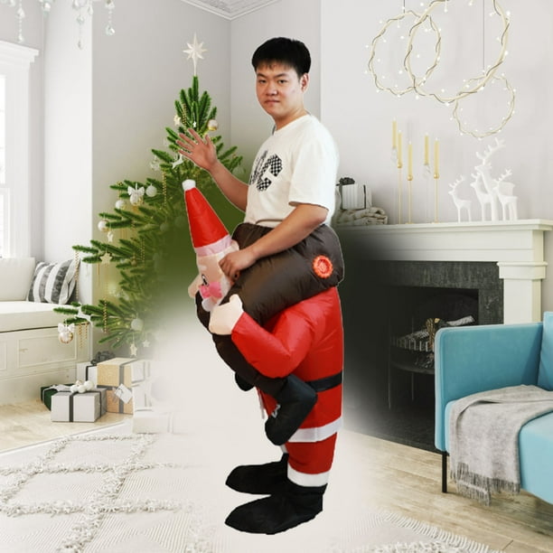 Traje Inflable De Papá Noel De Navidad, Divertido Traje De Disfraces De Navidad, Disfraz De Fiesta De Cosplay De Lujo Unisex Para Niños Y Adultos, Disfraz De Papá Noel