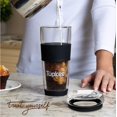 thumbnail image 3 of Tupkee Double Wall Glass Tumbler - 14-Ounce, All Glass Reusable Insulated Tea/Coffee Mug & Lid, Hand Blown Glass Travel Mug - Black, 3 of 7
