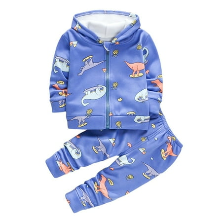 

Baby Girls Fleece Hoodie Coat Zip Sweatshirt Top+Long Pants Outfits Set 1-4T