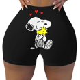 thumbnail image 3 of Pantalones cortos de ciclismo para entrenamiento de voleibol con paisaje de Van Gogh personalizado de Snoopy y Charlie Brown Pantalones cortos de yoga para gimnasio de Peanuts para mujer, 3 of 5