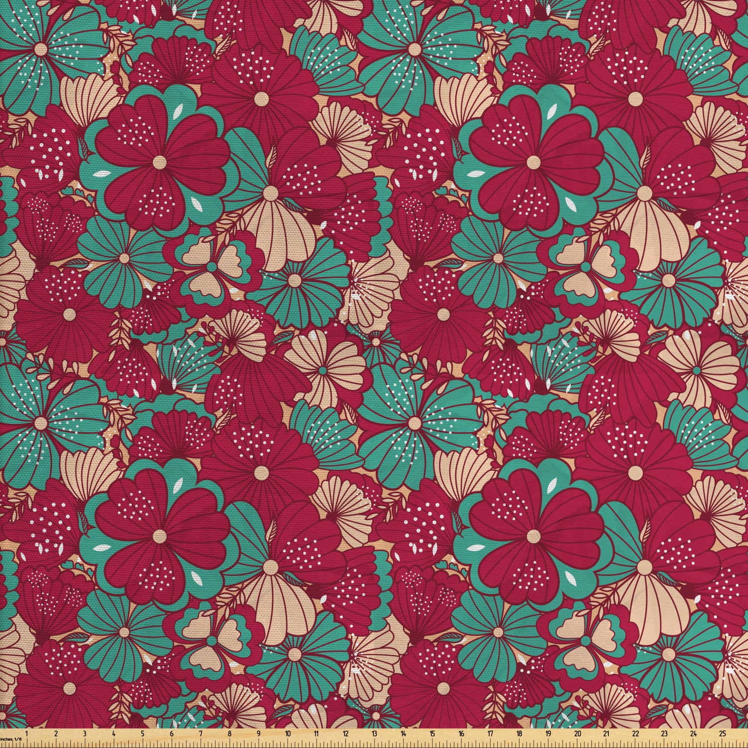 Floral Fabric by The Yard, Folklore Inspired Blooming Flower Petals
