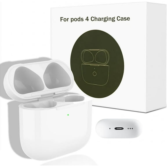 XIEANDKONG Wireless Charging Case Replacement Compatible for AirPods 4th (2024)Generation, USB-C Charger Case with Bluetooth Pairing Sync Button Without Earbuds(No headphones)