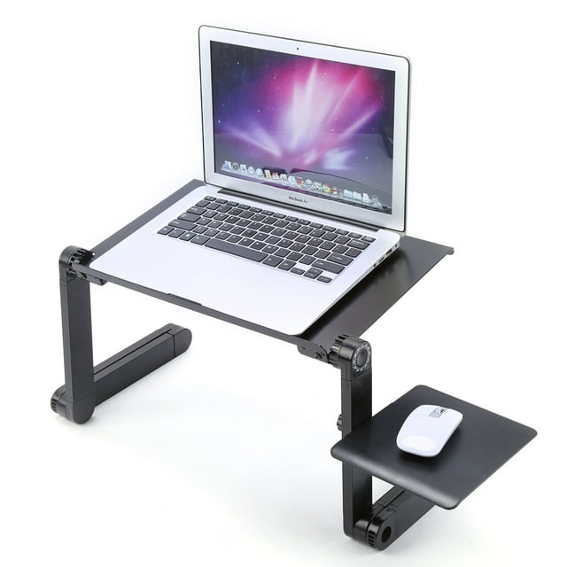 Fyydes Laptop Desk,Portable Laptop Desk Notebook Stand Table Tray with Mouse Holder Sofa Bed Black, Notebook Table