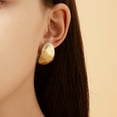 thumbnail image 2 of Mytys Women Gold Stud Earrings Two Tone Statement Earring Jewelry Gifts, 2 of 5