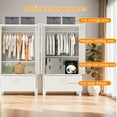 thumbnail image 6 of 60" Tall White Metal Wardrobe with 2 Drawers & Hanging Rod, 2-Door Storage Cabinet with Adjustable Shelf for Bedroom, Office, Entryway, 6 of 8