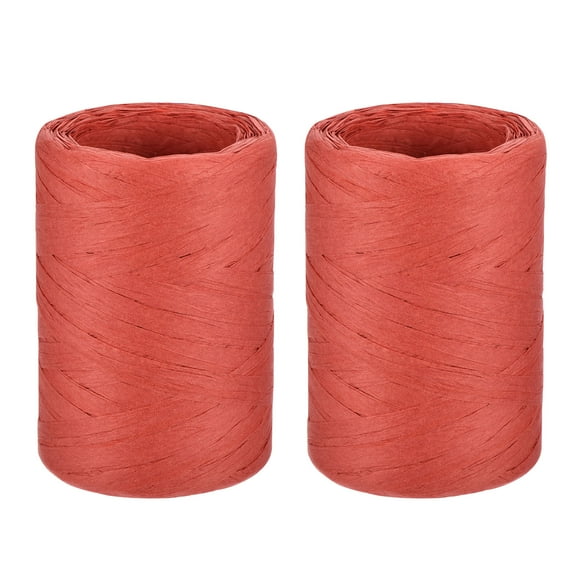 Raffia Paper Ribbon 98 Yard Raffia String Paper Rope Handmade Paper Craft Cord Red / 2 Pcs