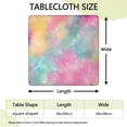 thumbnail image 2 of Colorful Floral Pattern Square Fitted Tablecloth with Elastic Edge,Square Table Cover,Washable Elastic Table Cover for Home Kitchen Party Decor 34"x34", 2 of 6