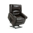 thumbnail image 6 of Power Lift Recliner Chair Heat Massage Dual Motor Infinite Position Up to 350 LBS,Faux Leather Recliner Chair with Heavy Duty Motion Mechanism and USB Ports,Brown, 6 of 7