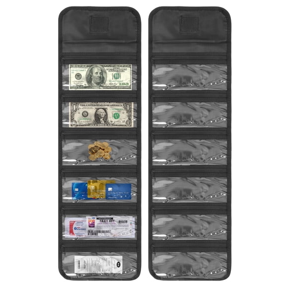 Money Wallet, TSV Money Organizer for Cash with 6 Zippered Pocket Multipack Money Pouch, Cash Bill Organizer for Budgeting, Receipt and Tips
