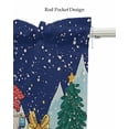 thumbnail image 5 of Christmas Gnomes Linen Curtain Valance for Bedroom/Bathroom/Kitchen/Office/Living/Dining Room Window,Xmas Tree Winter Snowflake Navy Blue Rod Pocket Topper Decorative Cafe Drapes Panel 42"x18", 5 of 6