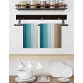 thumbnail image 3 of Teal Brown Ombre Kitchen Dish Towels for Drying Dishes Set of 3, Vintage Country Wooden Waffle Weave Microfiber Hand Tea Bathroom Towels Quick Dry & Absorbent Towel 15.7x23.6, 3 of 7
