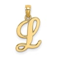 thumbnail image 1 of Diamond2Deal 14K Yellow Gold Script Letter L Initial Pendant for Women (L- 0.74inch, W- 0.41inch), 1 of 6