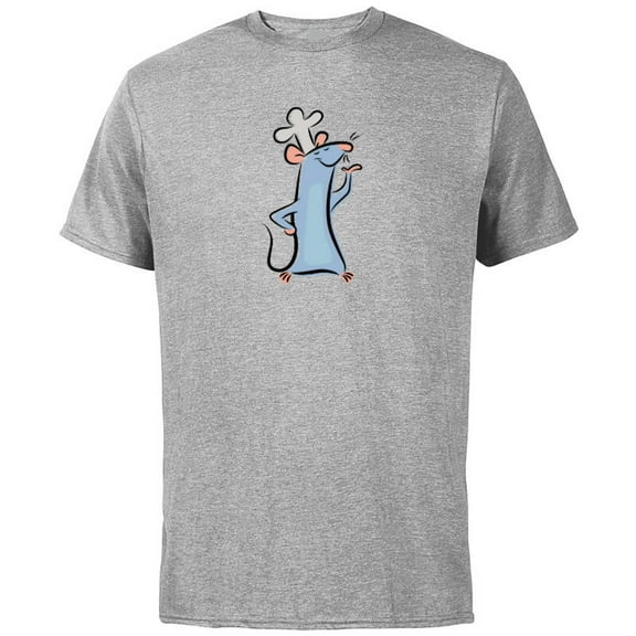 Disney Pixar Ratatouille Chef Remy Watercolor - Short Sleeve Cotton T-Shirt for Adults - Customized-Athletic Heather