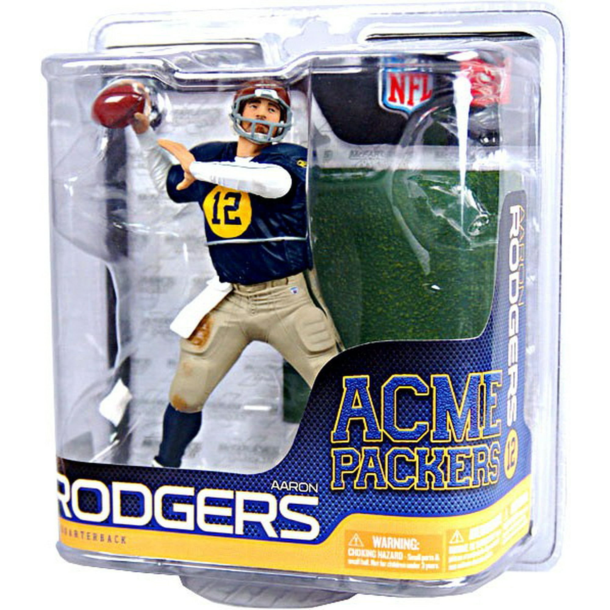 Aaron Rodgers Action Figure Retro Old Scool Uniform NFL Acme Packers 