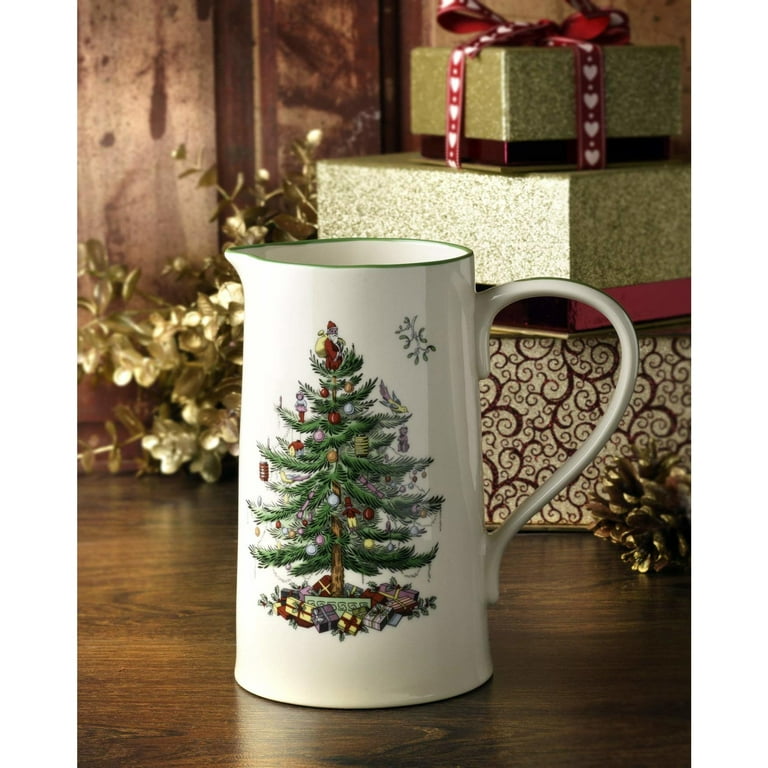 Spode Christmas Tree 32oz Porcelain Jug, Festive Holiday Tableware